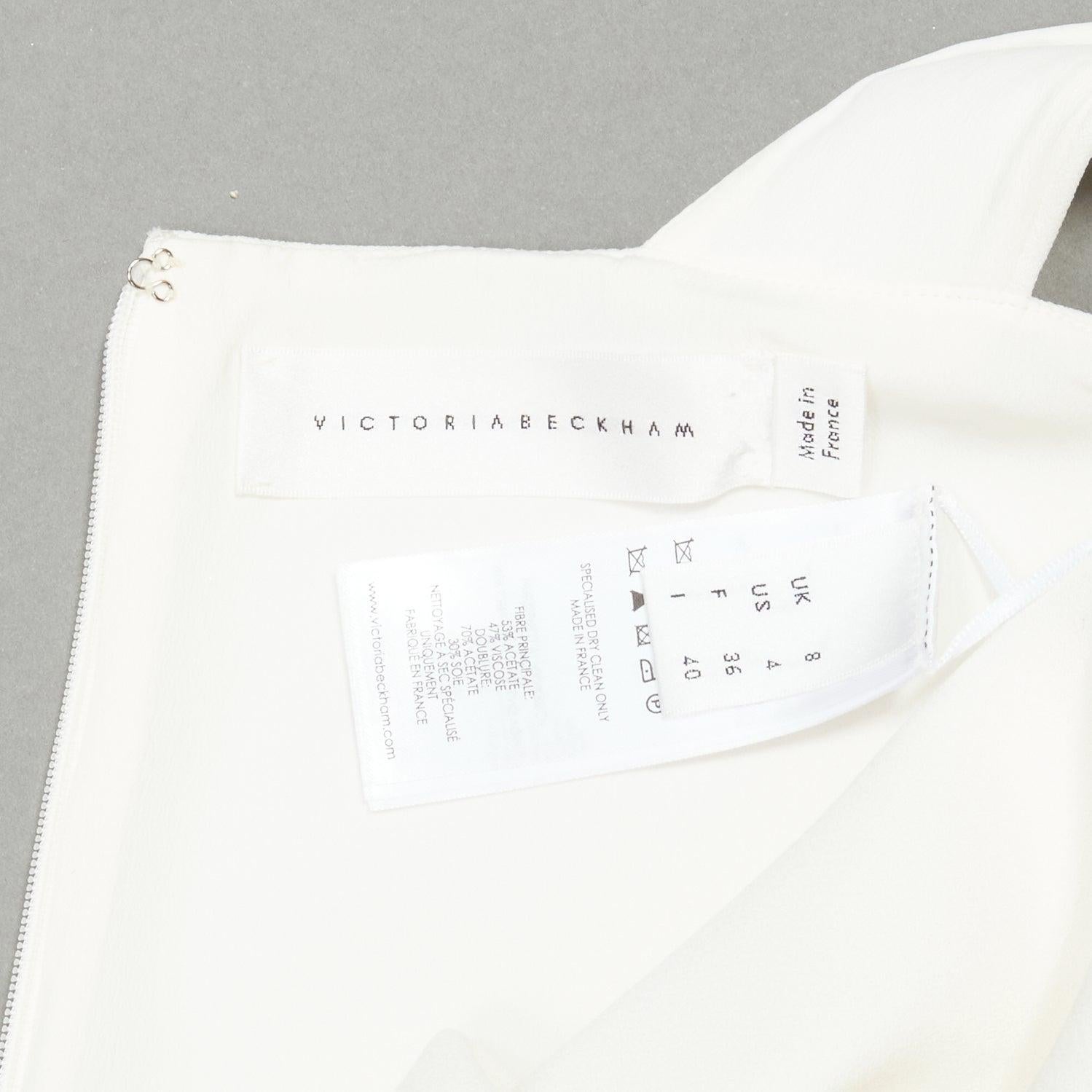 VICTORIA BECKHAM white asymmetric straps bias cut A-line knee dress UK8 S For Sale 4