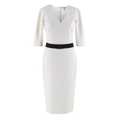 Victoria Beckham white belted midi dress UK 12