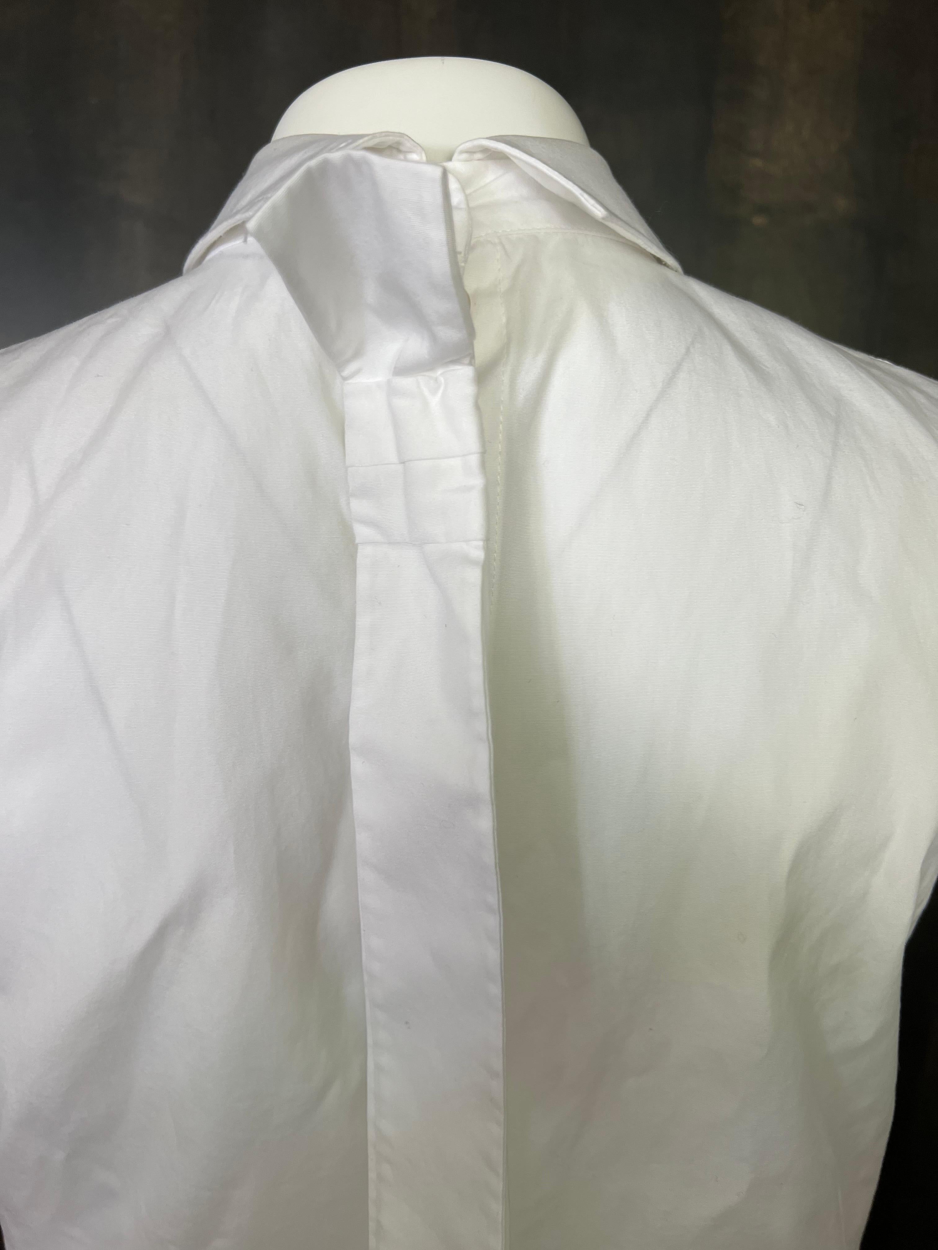 Gray Victoria Beckham White Cotton Top Blouse, Size 6 For Sale