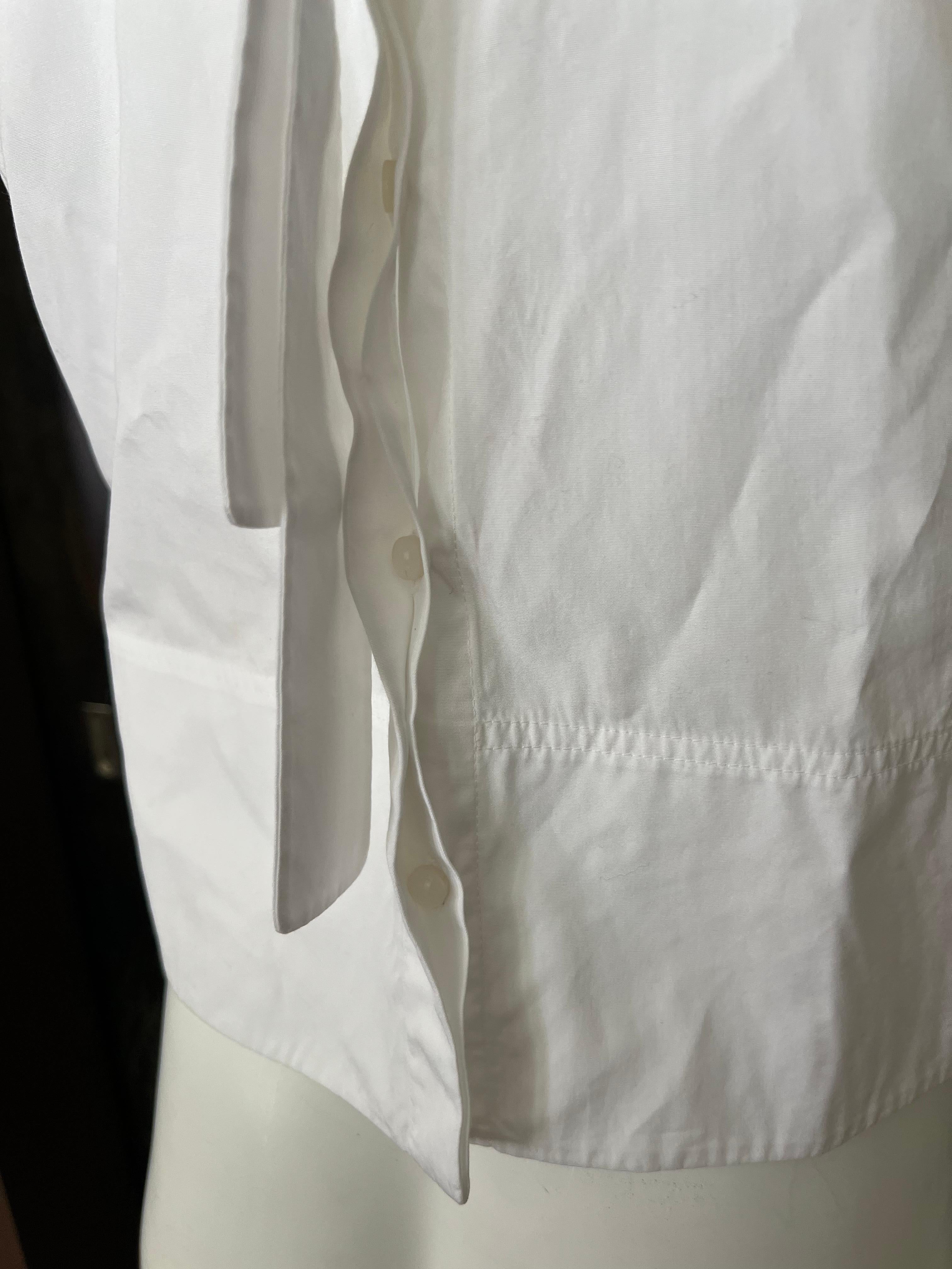 Women's Victoria Beckham White Cotton Top Blouse, Size 6 For Sale