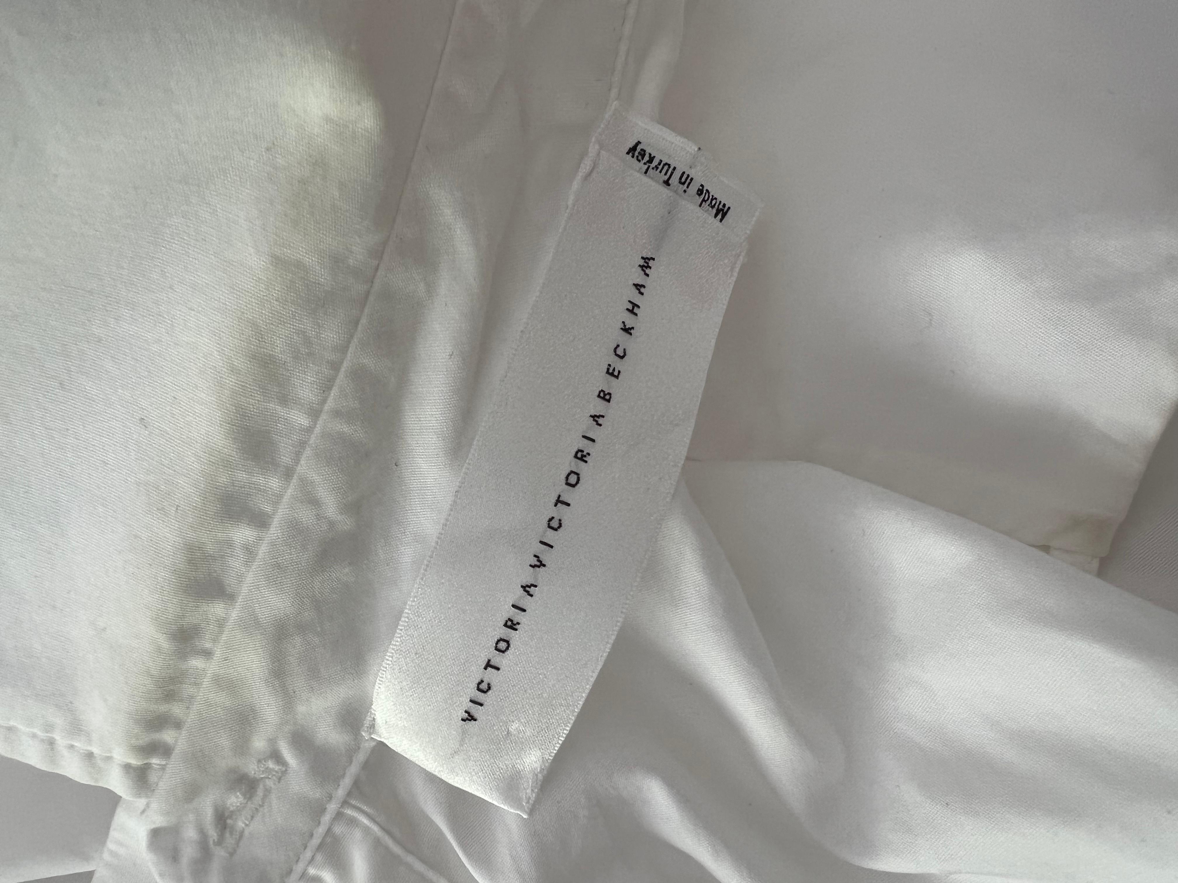 Victoria Beckham White Cotton Top Blouse, Size 6 For Sale 1
