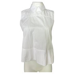 Used Victoria Beckham White Cotton Top Blouse, Size 6