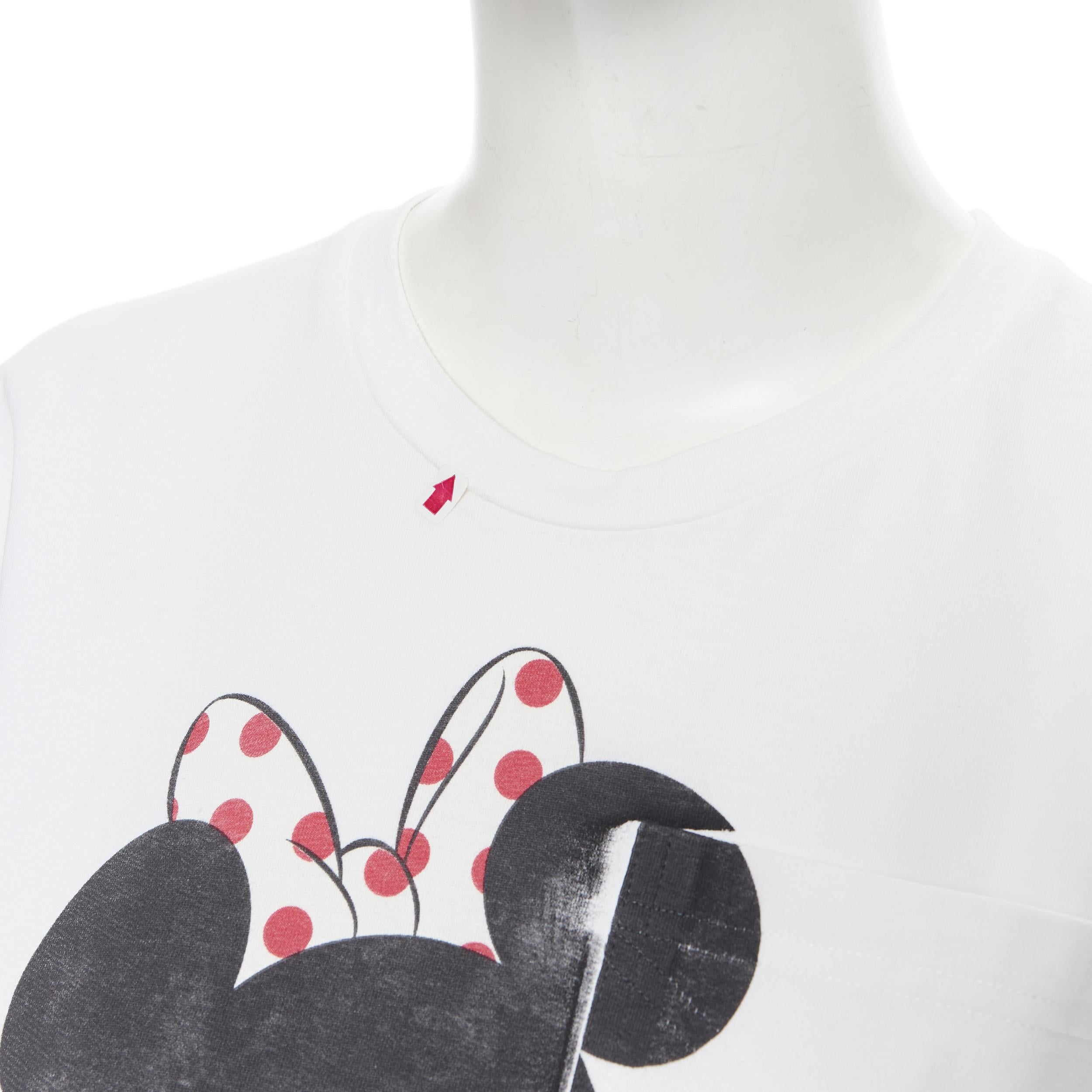 VICTORIA BECKHAM white Disney Minnie Mouse print short sleeve t-shirt US2 In Good Condition For Sale In Hong Kong, NT