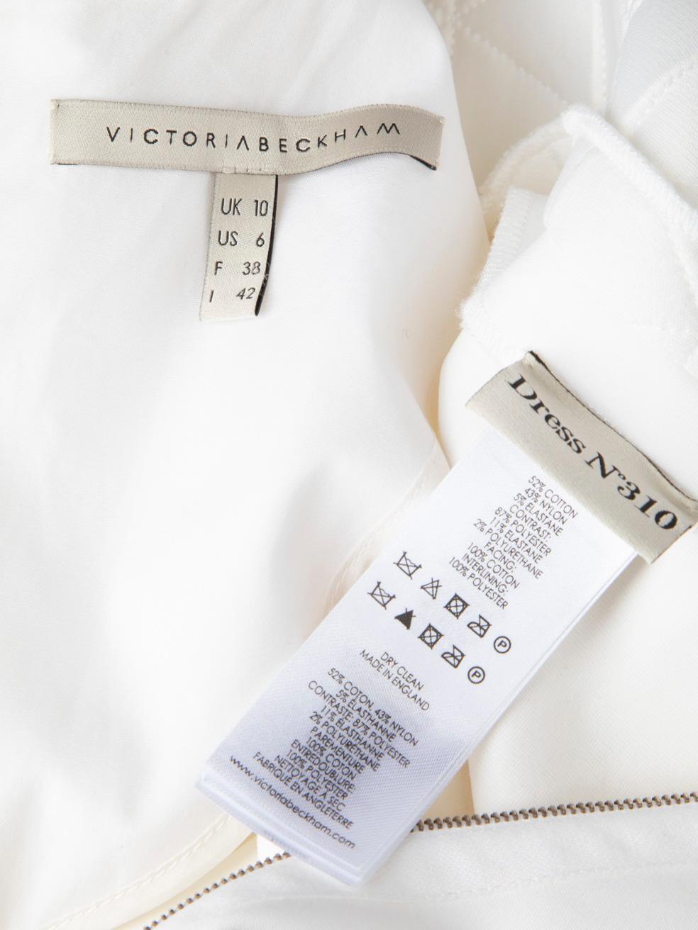 Victoria Beckham - Robe blanche à motifs géométriques, taille M en vente 4