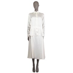 VICTORIA BECKHAM white SATIN Button Up Shirt S