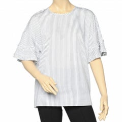Victoria Beckham Top in cotone a righe bianche L.A.
