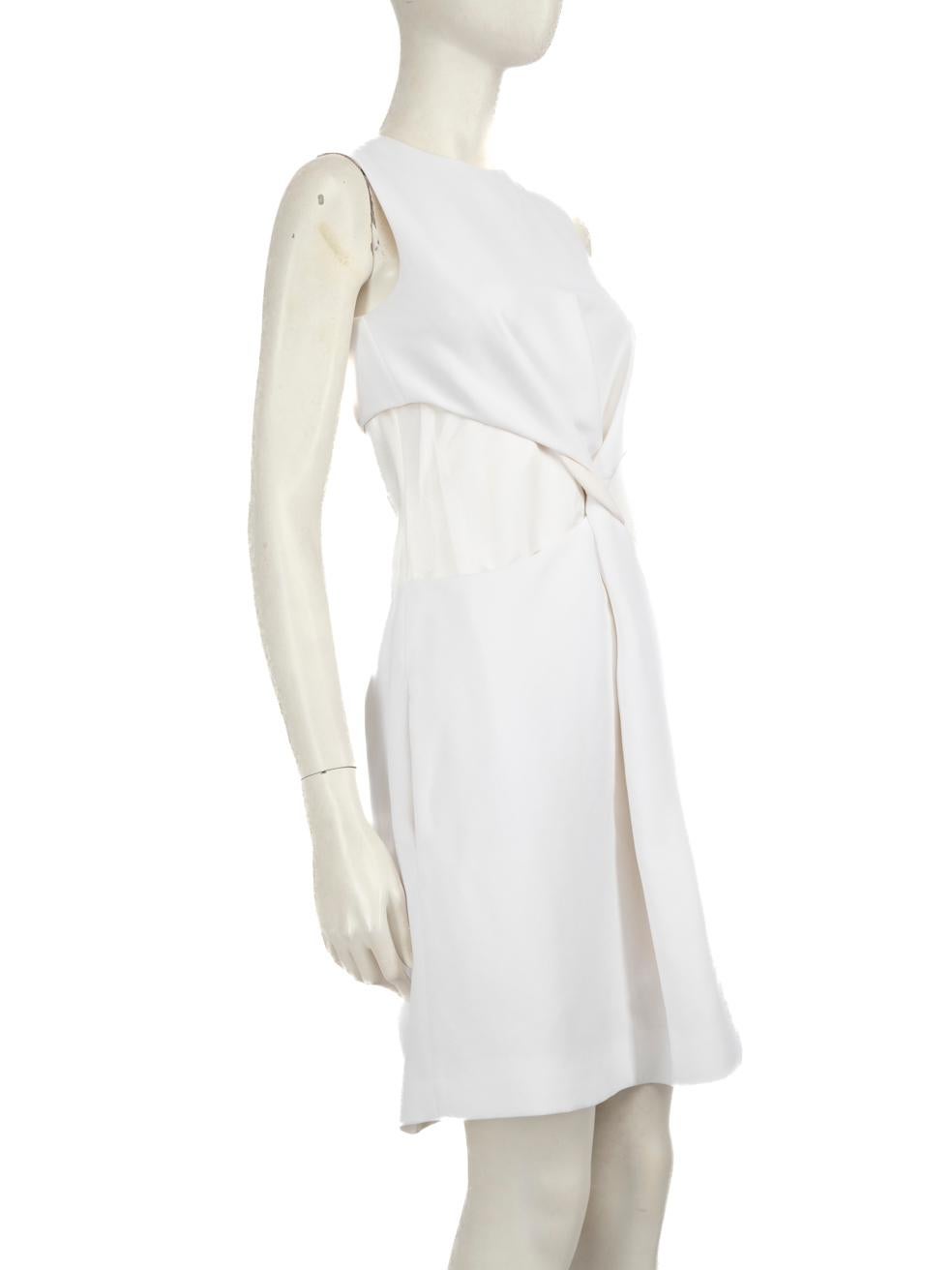 CONDITION is Very good. Minimal wear to dress is evident. There are makeup marks along the inside neckline. There are dark markings along the top of the zip. There is a pluck to the weave on the back of the dress towards the bottom. Discolouration