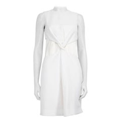 Victoria Beckham Weißes Kleid mit gedrehtem Ausschnitt und Ausschnitt Größe XS