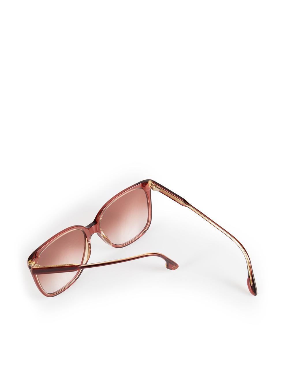 Victoria Beckham Wine / Honey Square Sunglasses For Sale 4