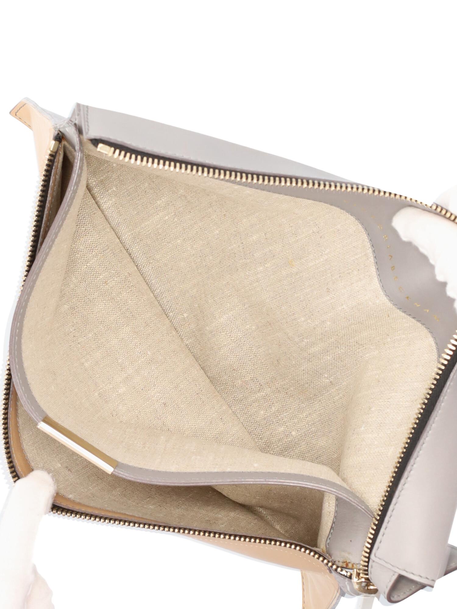 Victoria Beckham Women Handbags Beige, Grey Leather  In Excellent Condition For Sale In Milan, IT