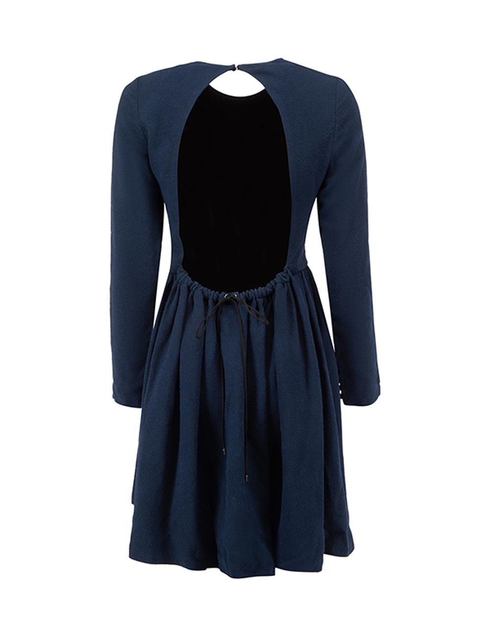Victoria Beckham Women's Navy Backless Mini Dress In Excellent Condition For Sale In London, GB