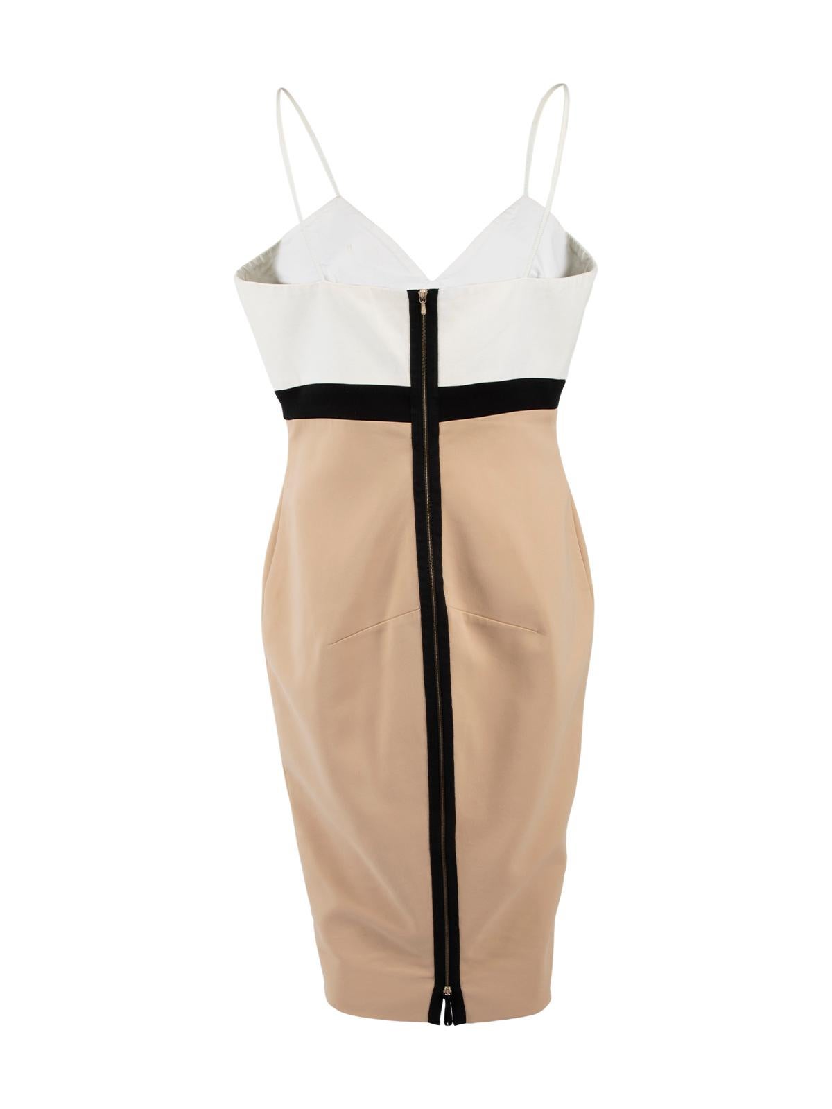 Victoria Beckham Women's Two Tone Colour Block Dress In Good Condition For Sale In London, GB
