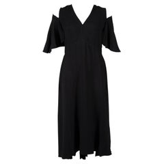 Victoria Beckham Women's V Neck Midi Dress with Cut Outs