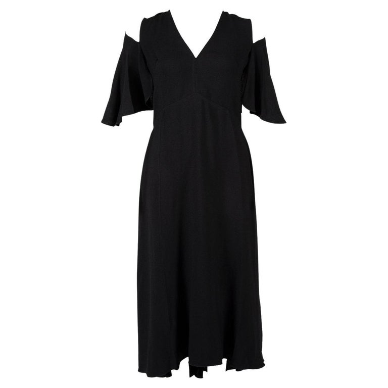 Victoria Beckham Women's V Neck Midi Dress with Cut Outs For Sale at 1stDibs