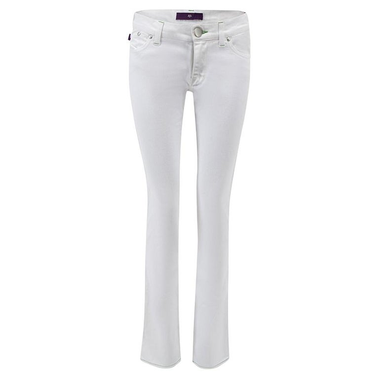 Victoria Beckham Women's White Denim Skinny Jeans For Sale at 1stDibs