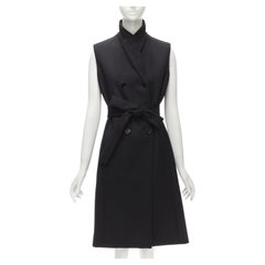 VICTORIA BECKHAM wool black deconstructed collar double breasted vest UK8 M VICTORIA BECKHAM wool black deconstructed collar double breasted vest UK8 M