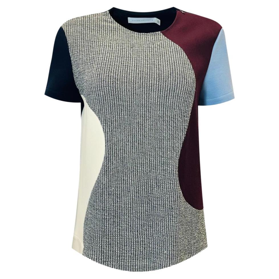 Victoria Beckham Wool Blend Panelled Top For Sale