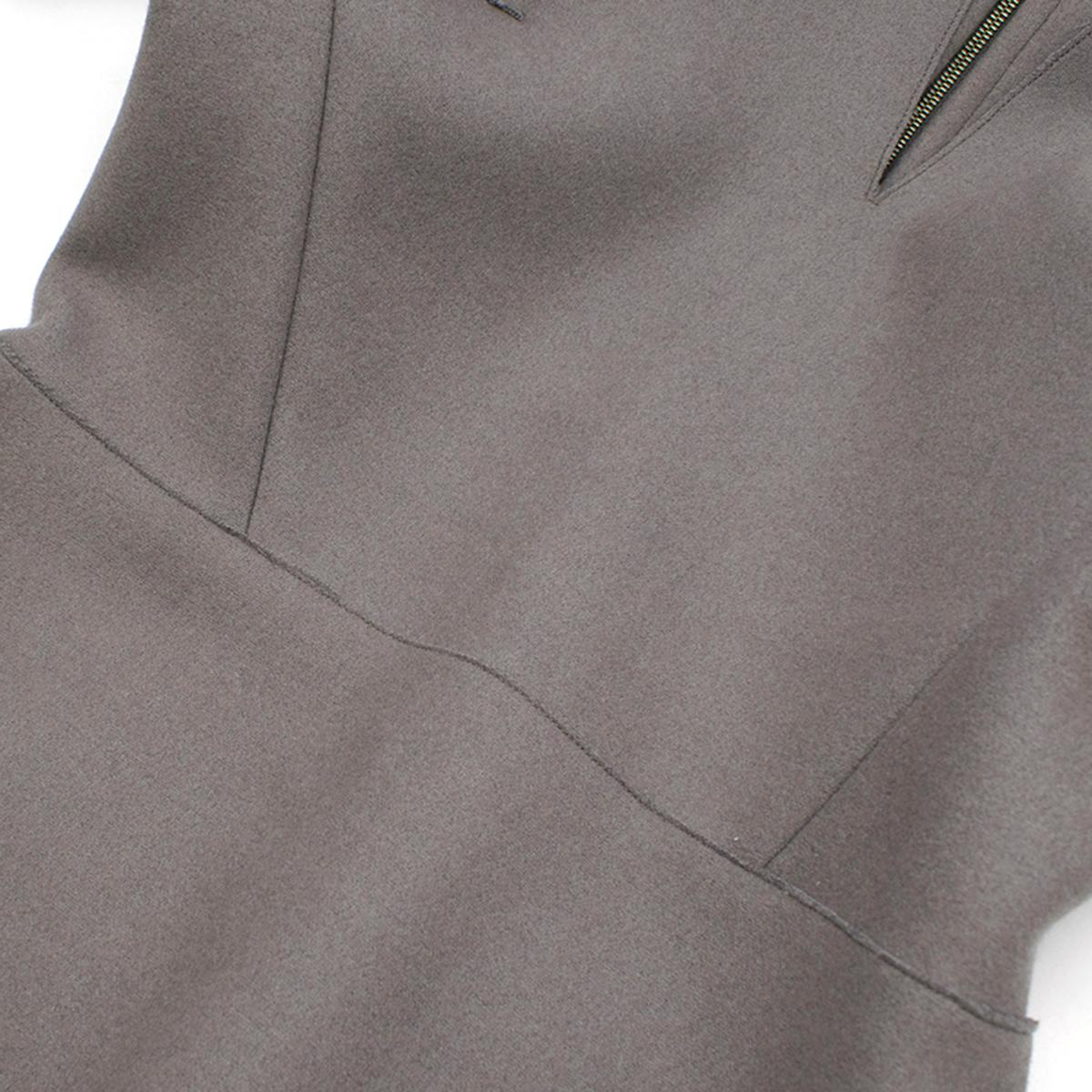 Victoria Beckham Wool Grey Shift Midi Dress 10 UK 3