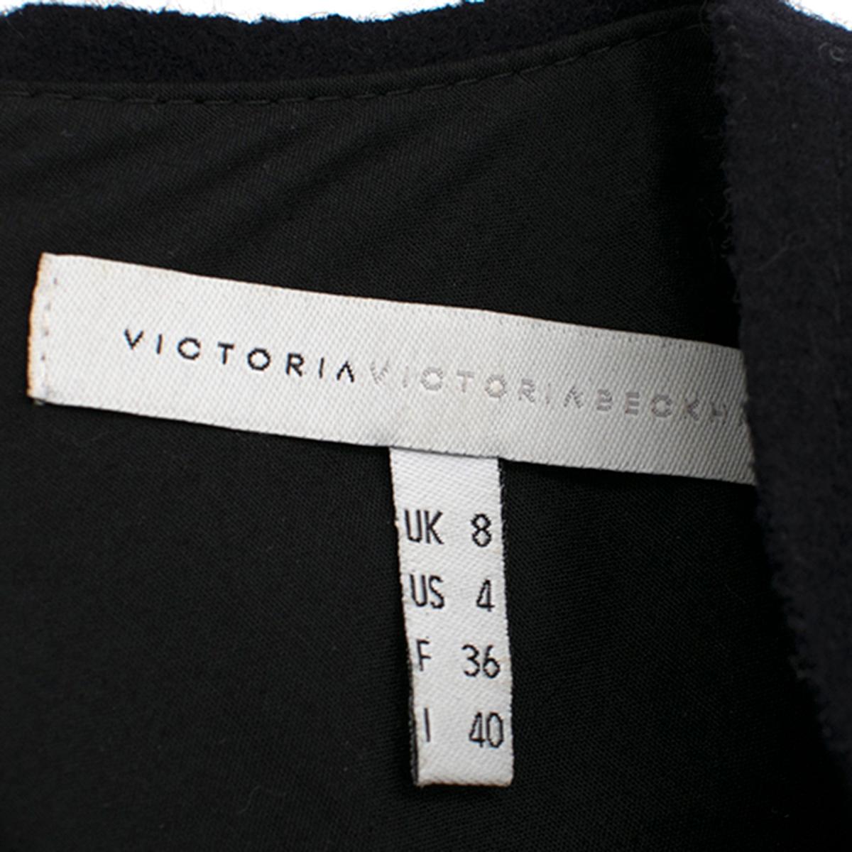 Victoria Beckham Wool Navy Shift Midi Dress 8 UK 1
