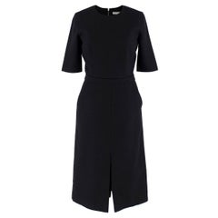 Victoria Beckham Wool Navy Shift Midi Dress 8 UK