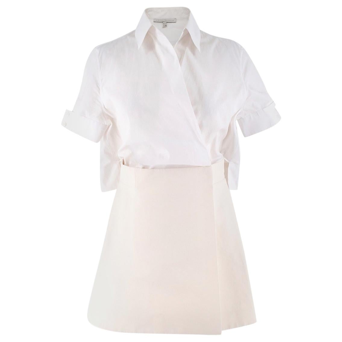 Victoria Beckham Wrap Style Shirt & Skirt Dress UK 10