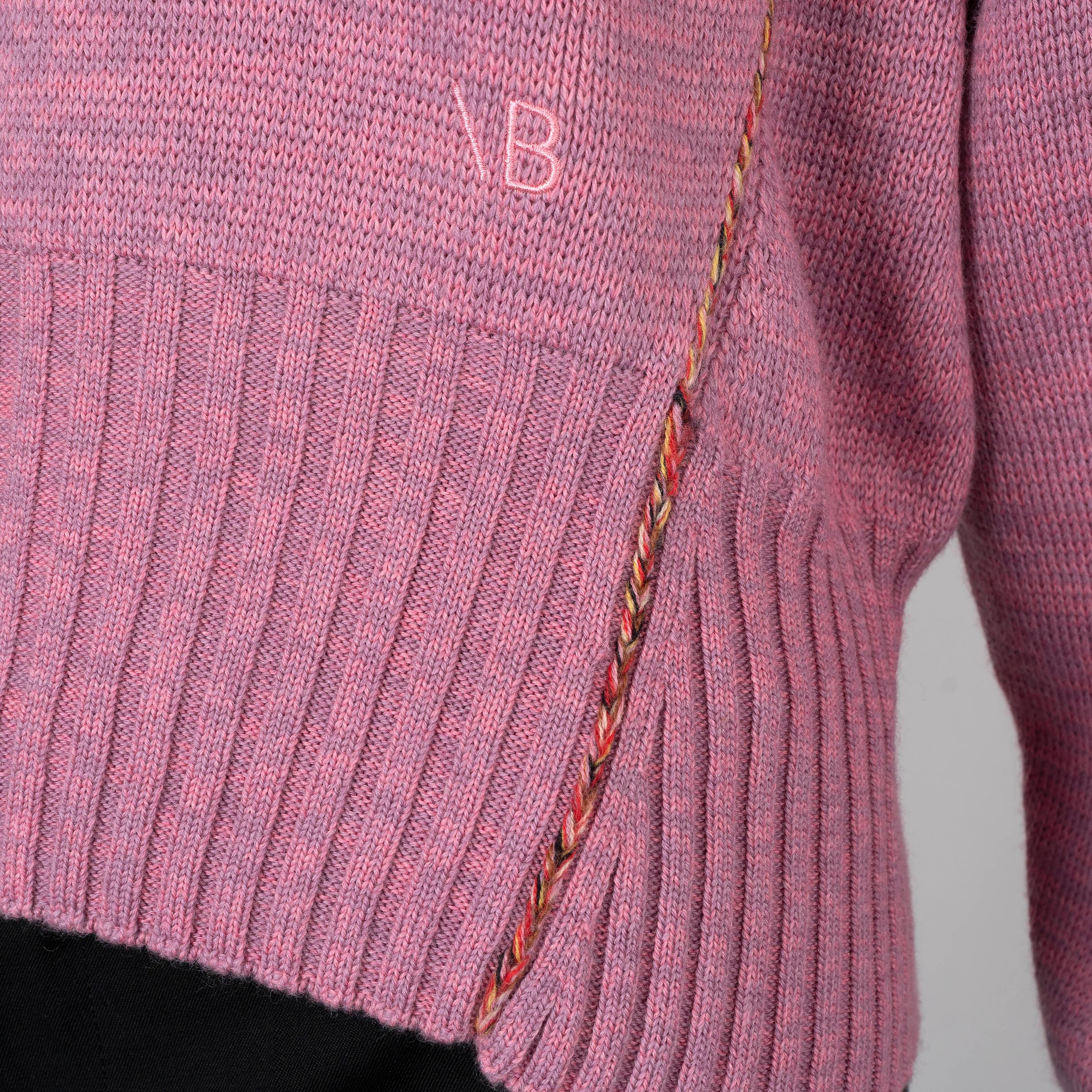 Women's VICTORIA BECKHAM X WOOLMARK pink wool 2021 BRAID SEAM Sweater XS For Sale
