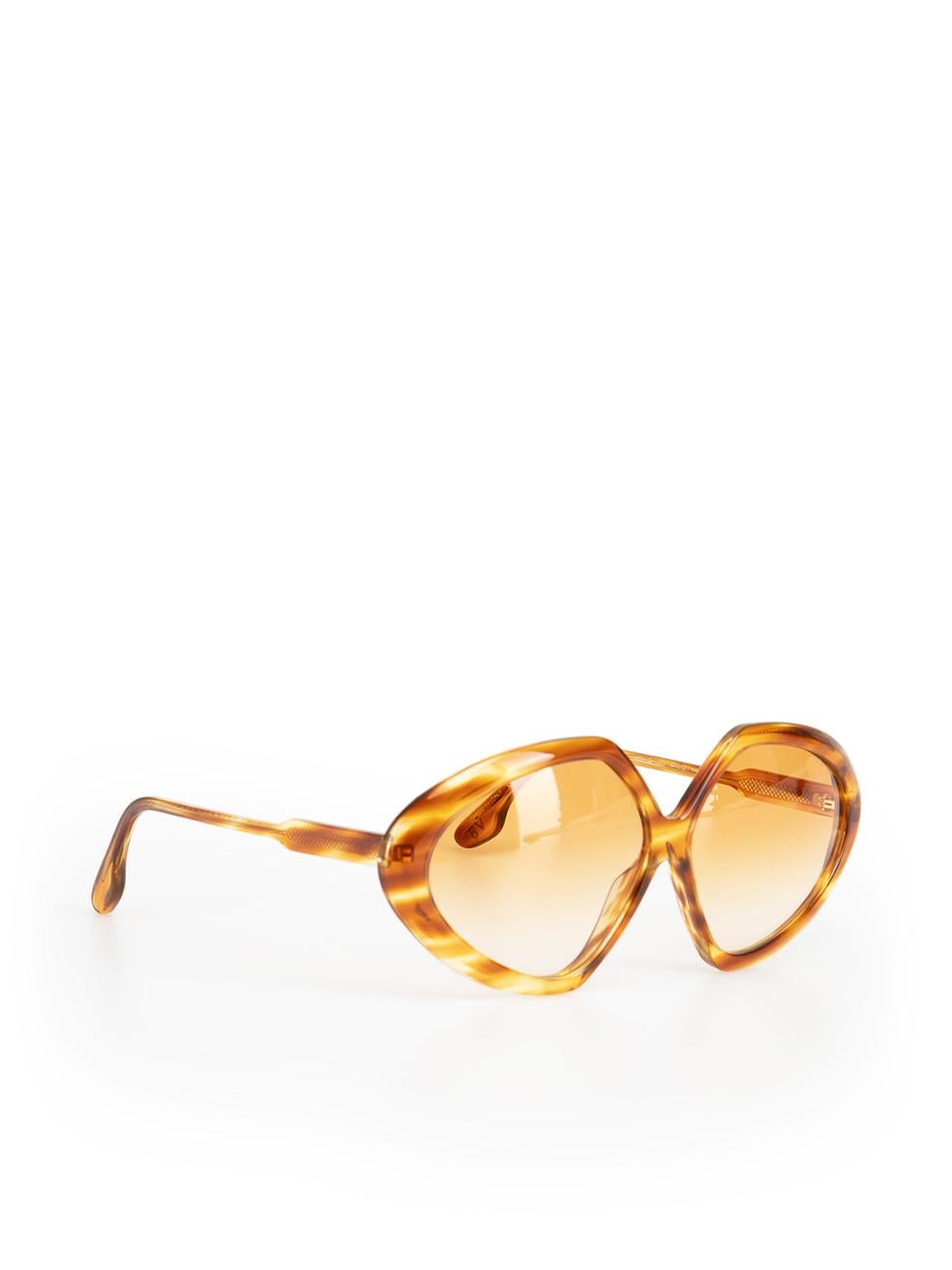 Victoria Beckham Yellow Striped Butterfly Sunglasses In New Condition In London, GB