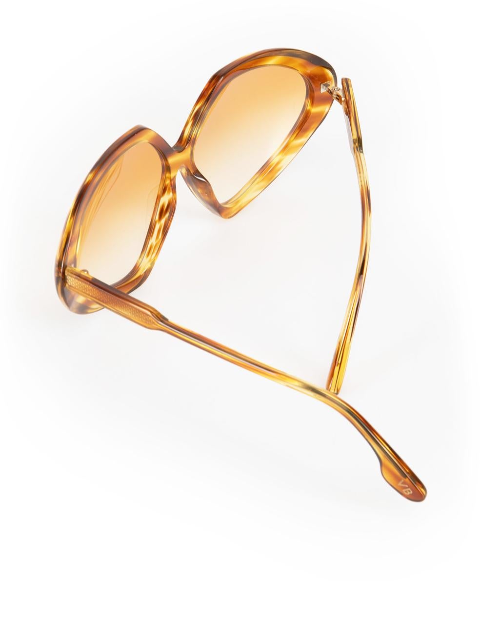 Victoria Beckham Yellow Striped Butterfly Sunglasses 3