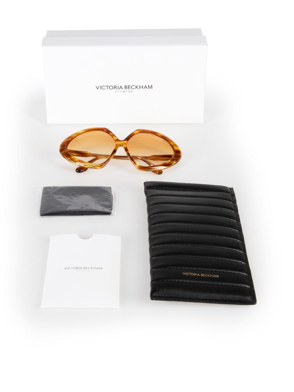Victoria Beckham Yellow Striped Butterfly Sunglasses 4