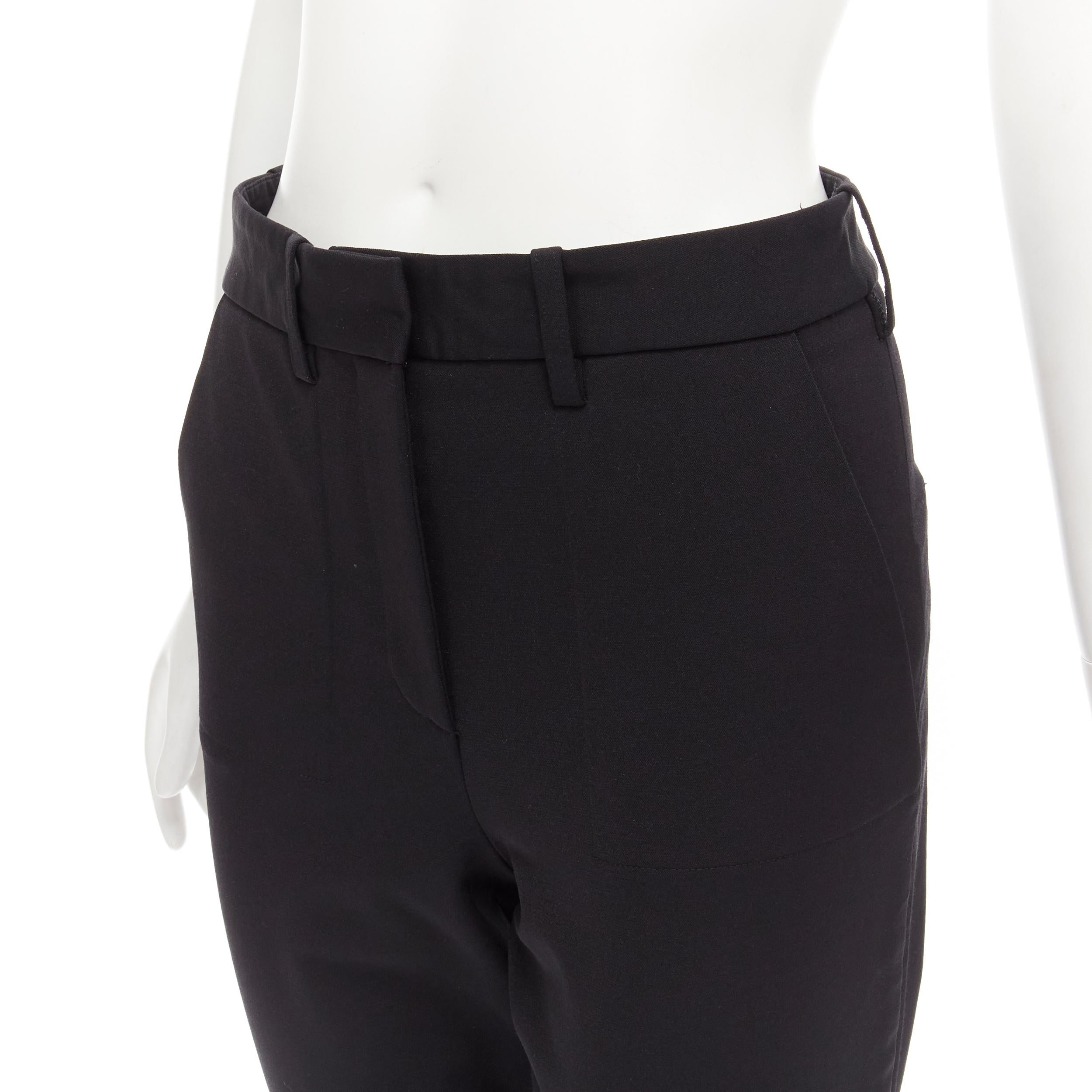 VICTORIA BEKHAM black stiff structured heavy fabric skinny pants UK10 M For Sale 1