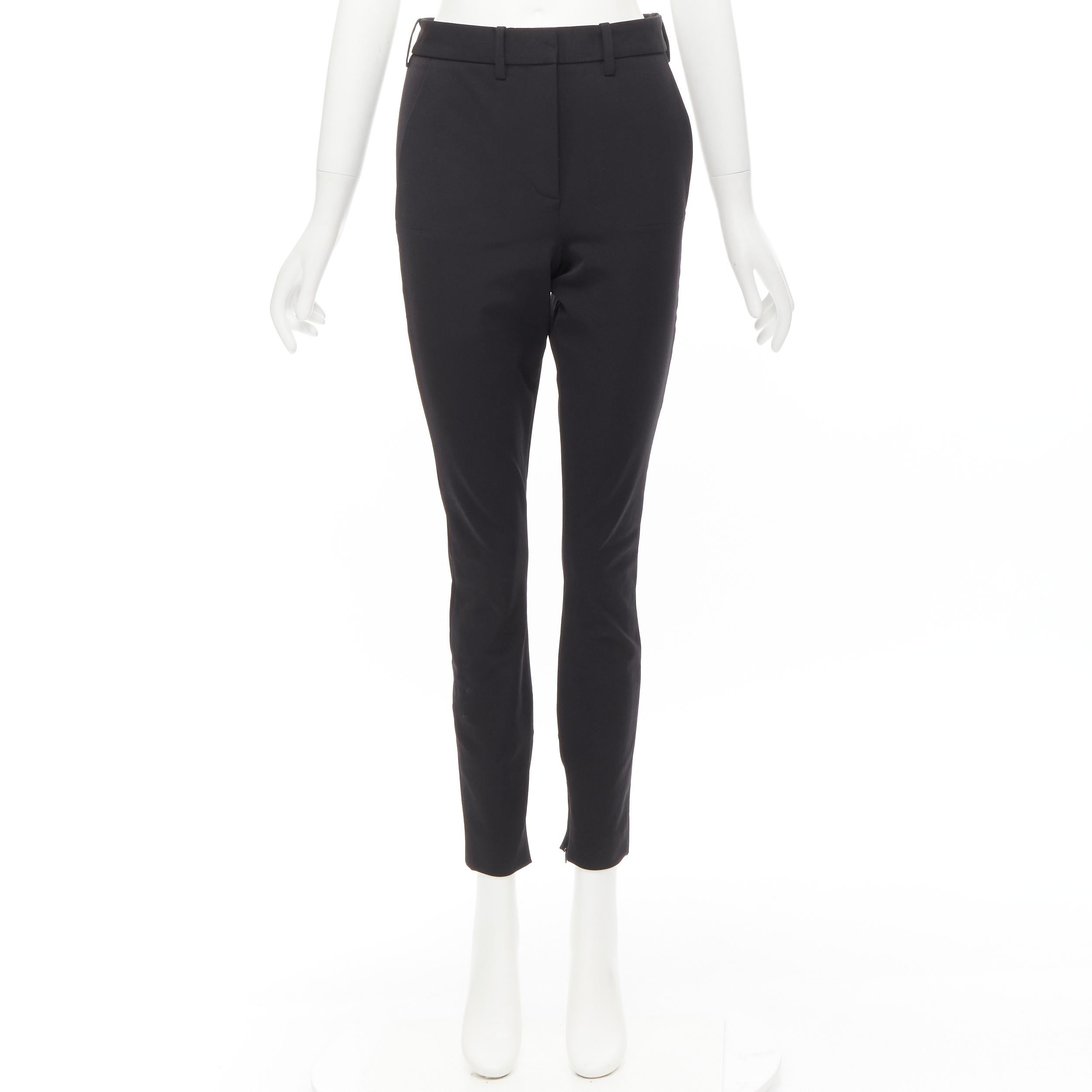 VICTORIA BEKHAM black stiff structured heavy fabric skinny pants UK10 M For Sale 3