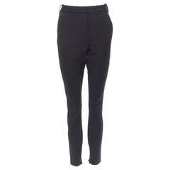VICTORIA BEKHAM black stiff structured heavy fabric skinny pants UK10 M