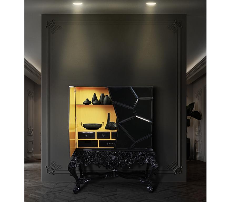 Contemporary Victoria Cabinet in Lacquered Wood and Glass by Boca do Lobo For Sale