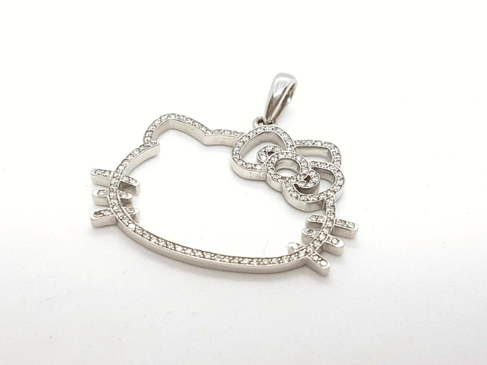 Victoria Casal Pendant Necklace Hello Kitty White Gold Diamond
