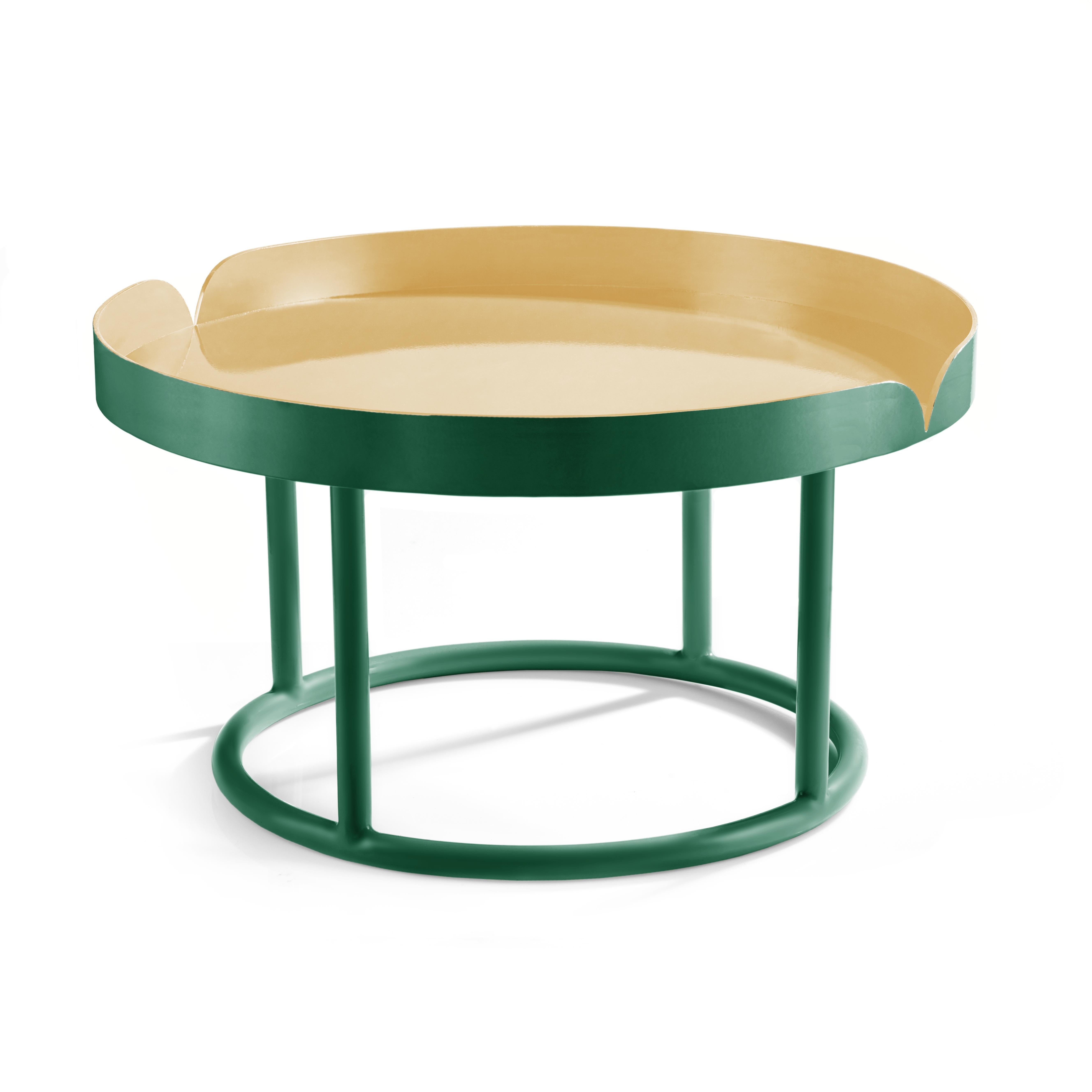 Victoria coffee table 1 by Cristina Celestino
Materials: Galvanized and powder-coated tubular steel frame. 
Technique: fire-galvanized before it’s powder-coated. Hand-made in Colombia. 
Dimensions: W 45 x D 35 x H 25 cm 
Available in colors: