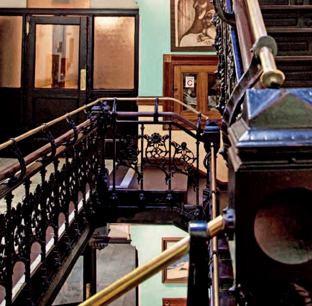 Hotel Chelsea, New York. Main Stair Well - Black Landscape Photograph by Victoria Cohen
