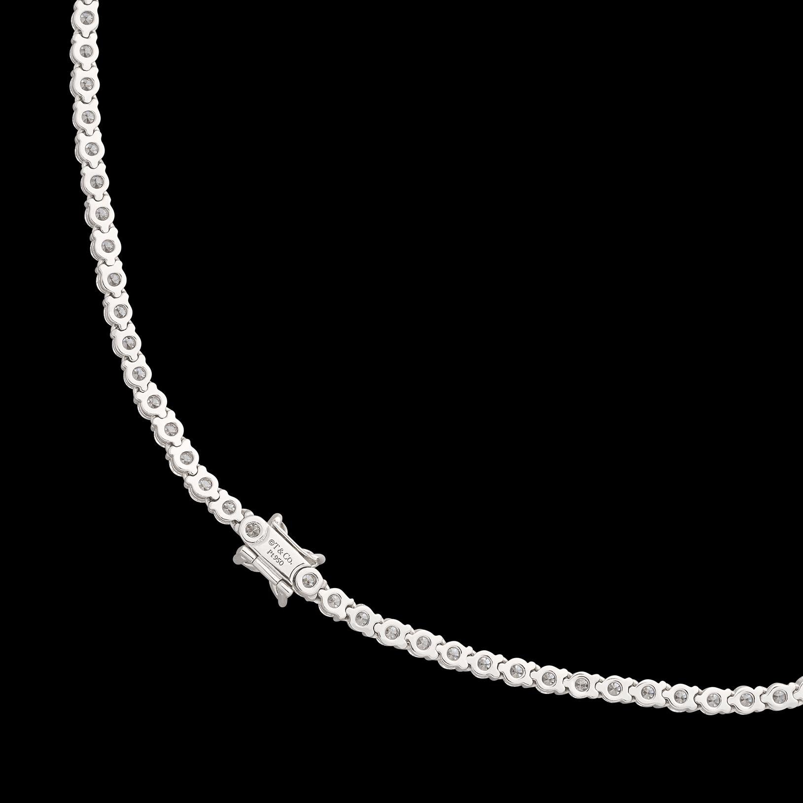 Round Cut Victoria Diamond Necklace by Tiffany & Co. For Sale