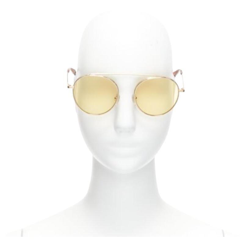 VICTORIA ECKHAM Cati VBS137 Gold runder Rahmen gelbe Gläser Sonnenbrille