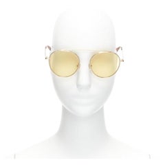VICTORIA ECKHAM Cati VBS137 Gold runder Rahmen gelbe Gläser Sonnenbrille