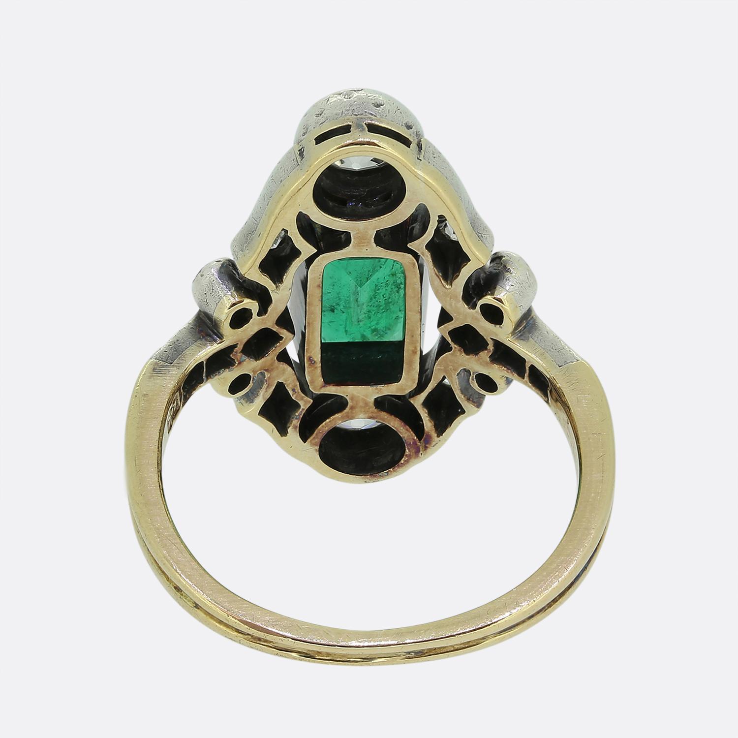 Victoria Smaragd und Diamant Ring (Smaragdschliff) im Angebot