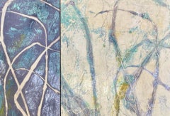 "Tall Grass" (2025) Abstract Figurative Encaustic Painting on Cradled Panel