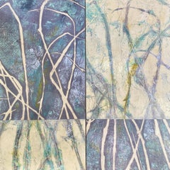 "Tall Grass" (2025) Abstract Figurative Encaustic Painting on Cradled Panel