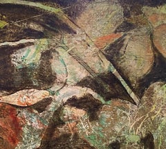 "Undergrowth" (2025) Abstract Figurative Encaustic Painting on Cradled Panel