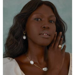 Victoria Gold Vermeil Pearl Hoop Earrings