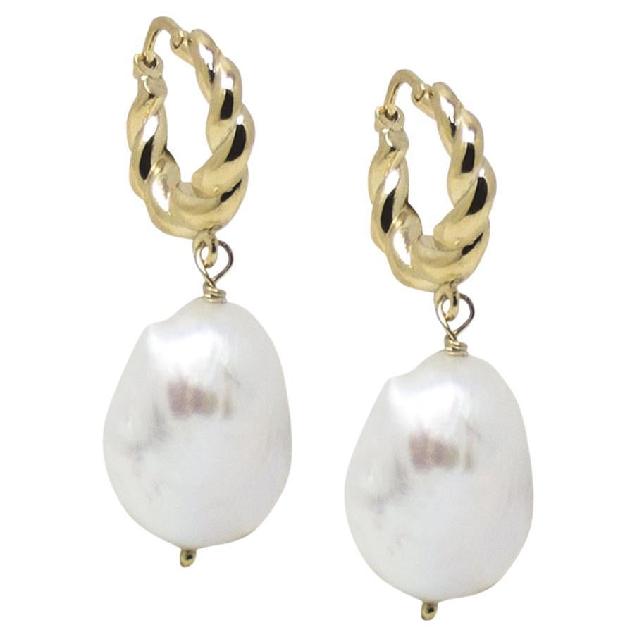 Victoria - Boucles d'oreilles en or et vermeil avec perles en vente