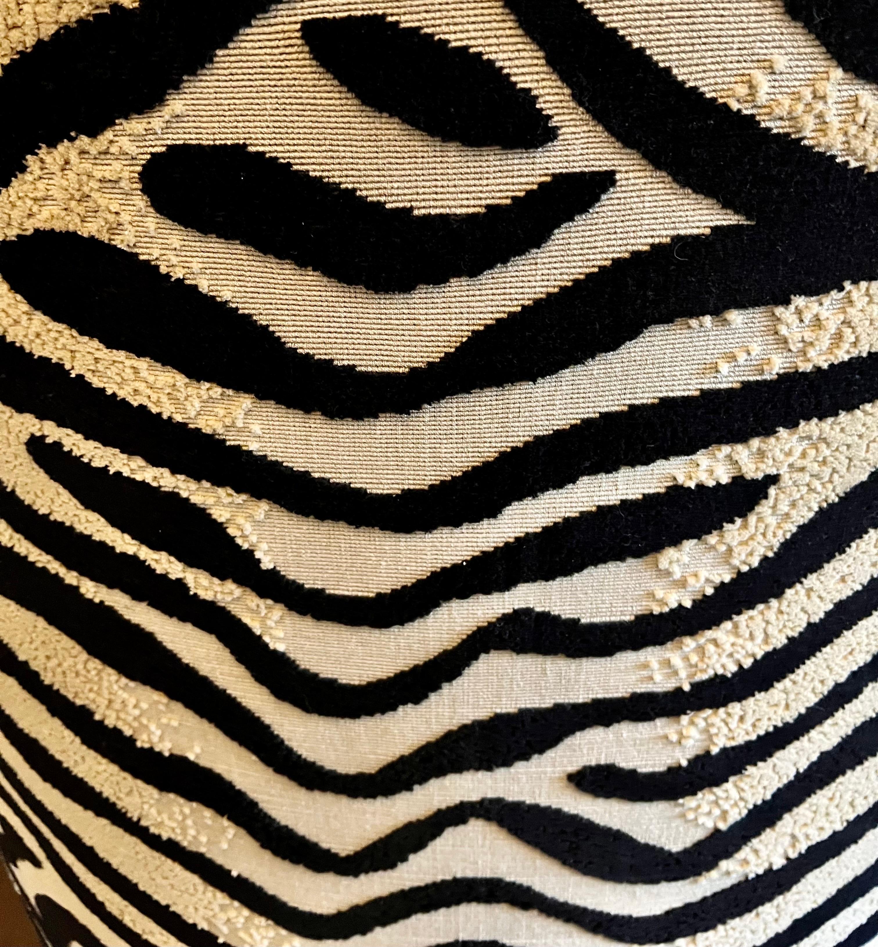 Victoria Hagan Wainscott Zebra Print Wingback Chairs, Pair 2