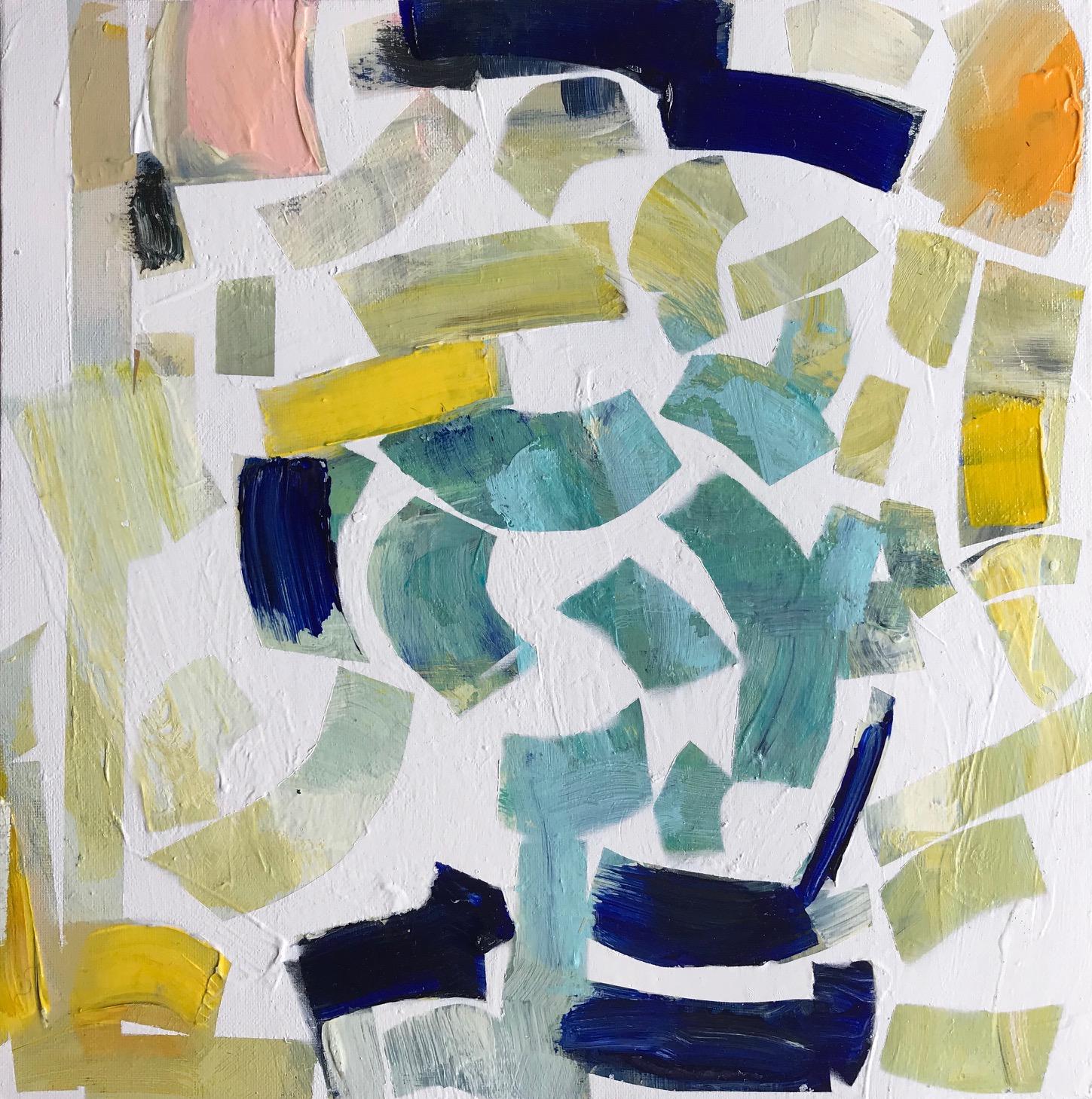 Victoria Harrison  Interior Painting - Victoria Harrison, Spring Leaves, Original Abstract Modern Painting   