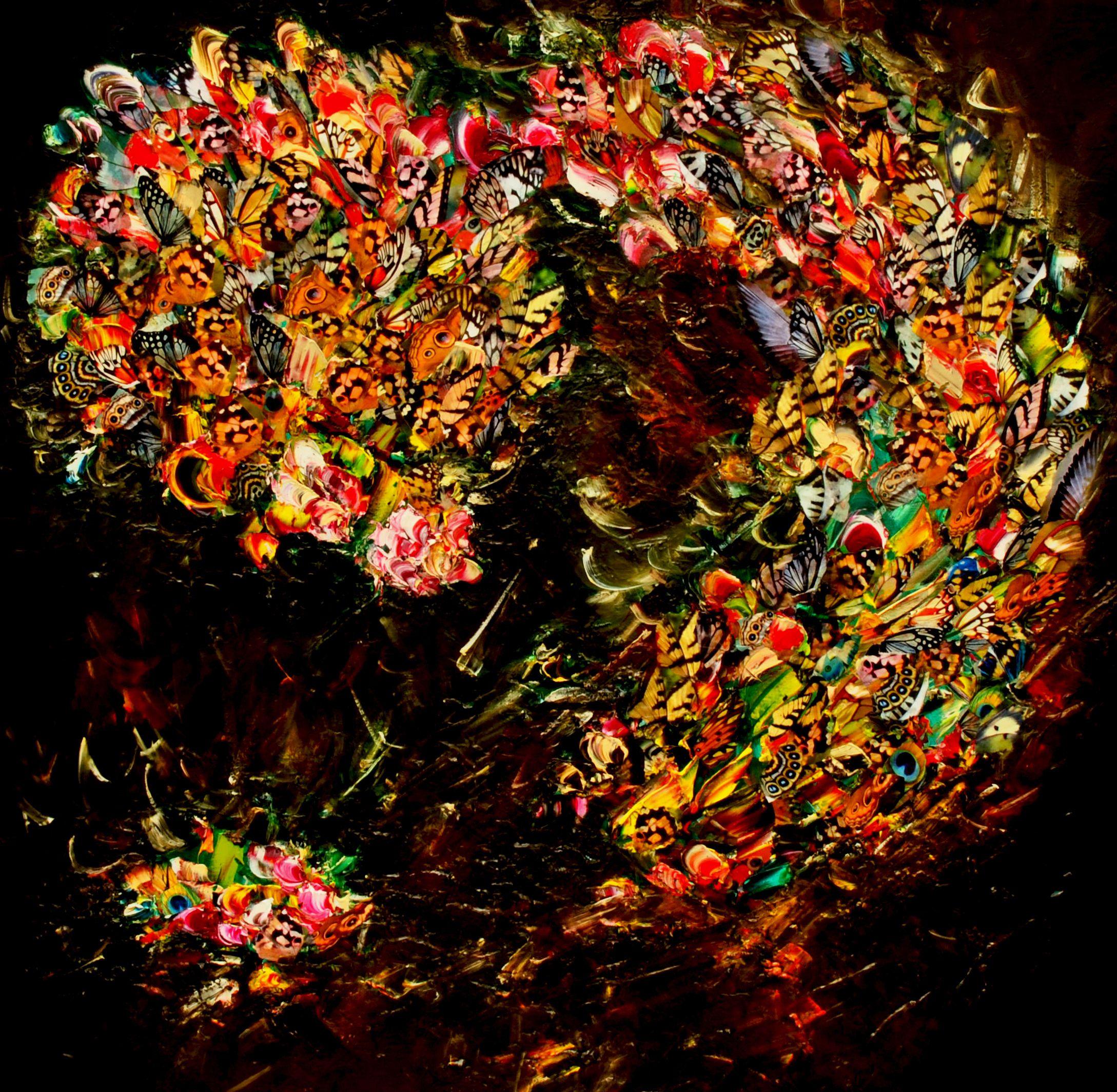 Dentro del reloj de bolsillo de Attenborough, Técnica mixta sobre lienzo - Mixed Media Art de Victoria Horkan