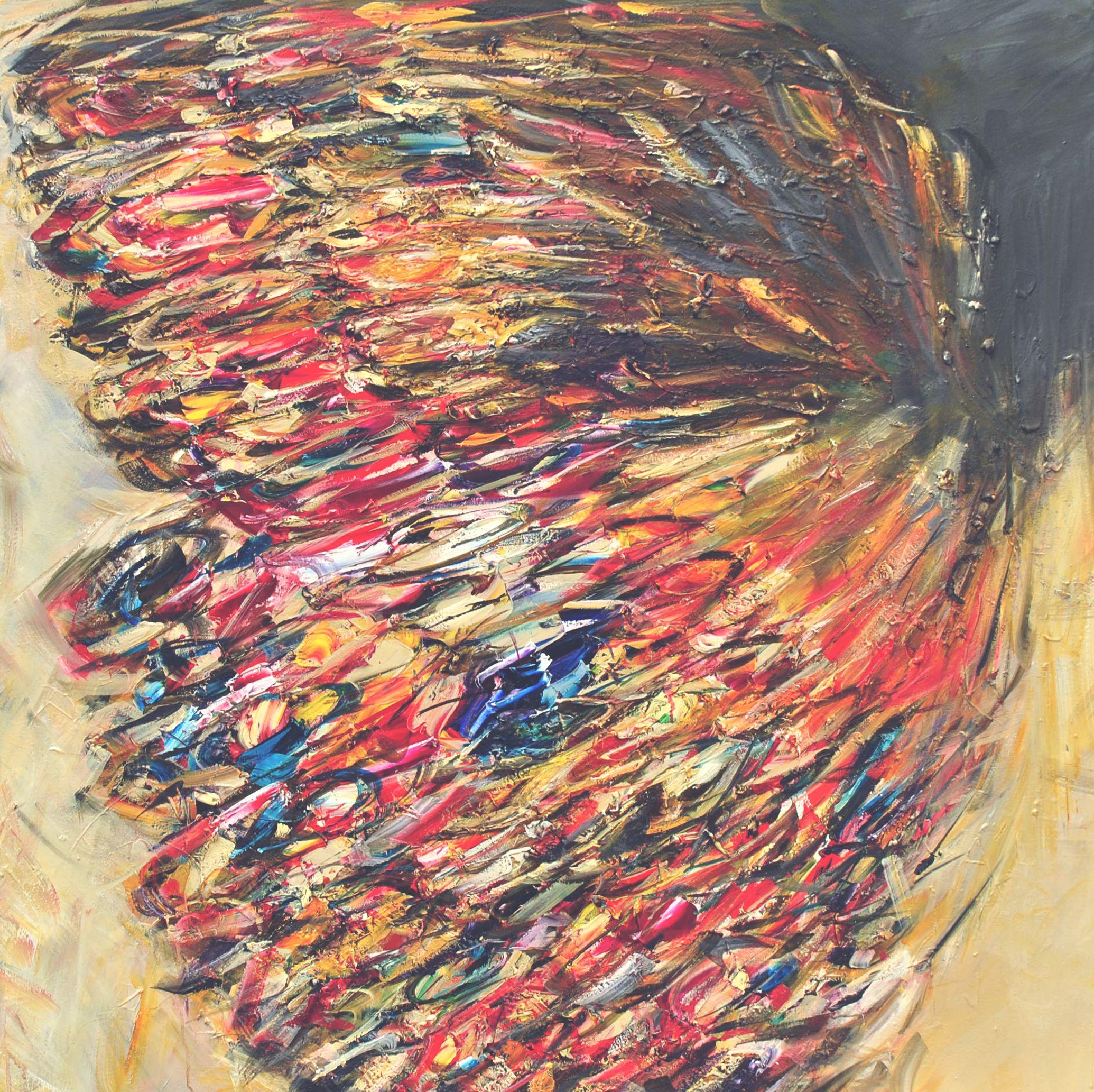 Halo du papillon, peinture, huile sur toile - Painting de Victoria Horkan
