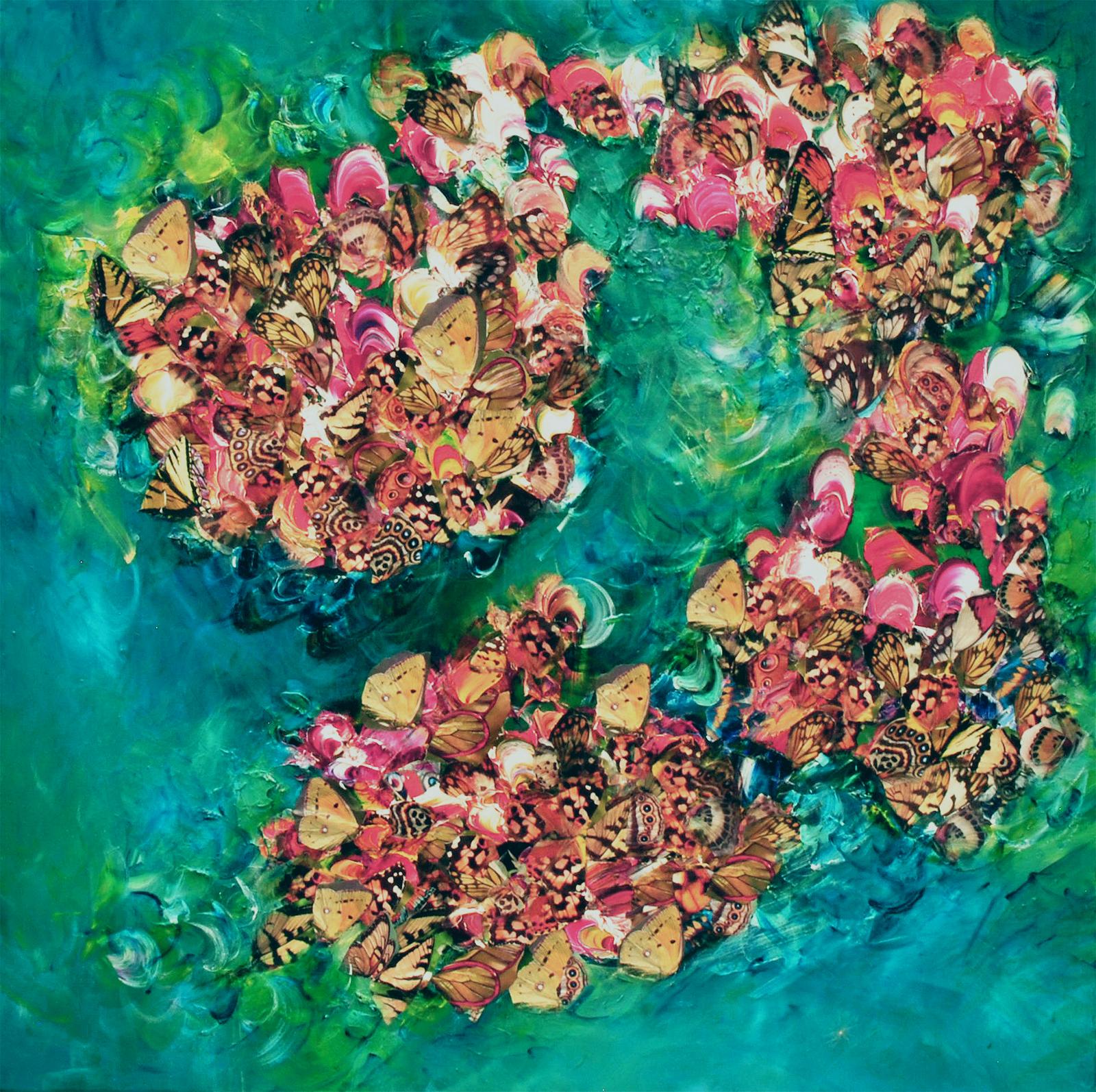 Victoria Horkan Abstract Painting – Der Schwarm im Labor B